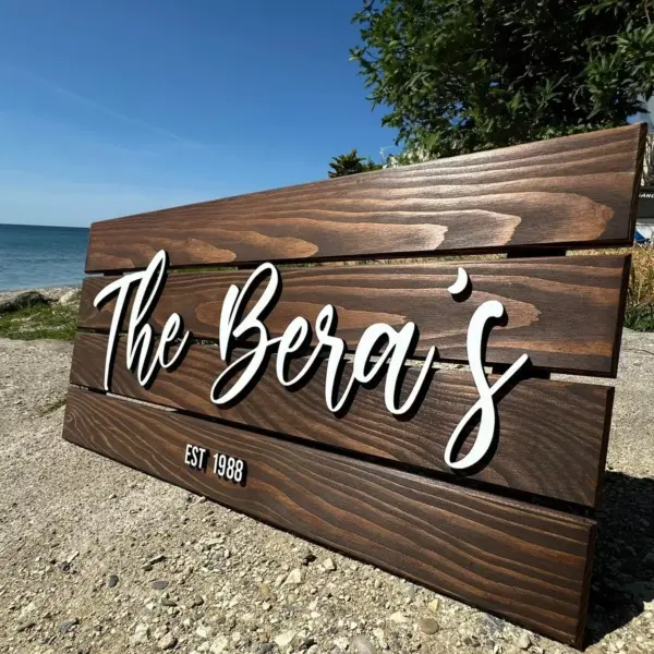 Customizable Rustic Wooden Name Logo Sign – Personalized Solid Wood Office, Family, or Wedding Welcome Wall Decor & Home Gift - Image 3