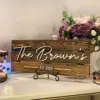 Customizable Rustic Wooden Name Logo Sign – Personalized Solid Wood Office, Family, or Wedding Welcome Wall Decor & Home Gift