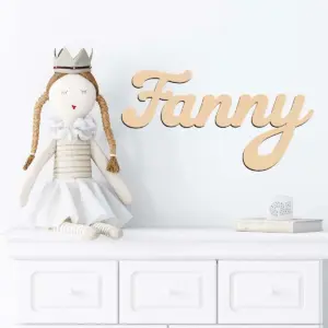 Personalized Wooden Name Sign – Custom Text Wall Decor in Art Deco Style, No Power Needed | Unique Bedroom Name Plate or Gift