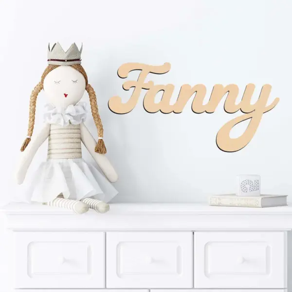 Personalized Wooden Name Sign – Custom Text Wall Decor in Art Deco Style, No Power Needed | Unique Bedroom Name Plate or Gift