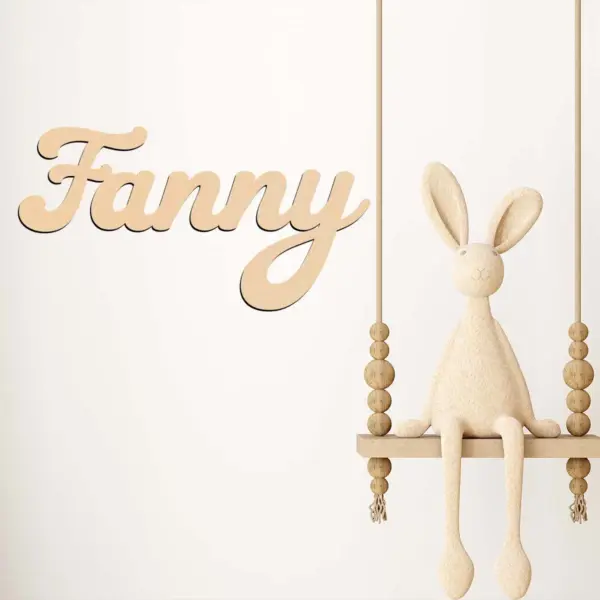 Personalized Wooden Name Sign – Custom Text Wall Decor in Art Deco Style, No Power Needed | Unique Bedroom Name Plate or Gift - Image 4