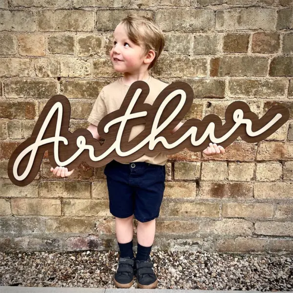 Personalized Custom Name Sign – Decorative Wooden Plaque for Weddings, Nursery, and Home Decor | Multiple Colors & Fonts, Perfect Baby Gift