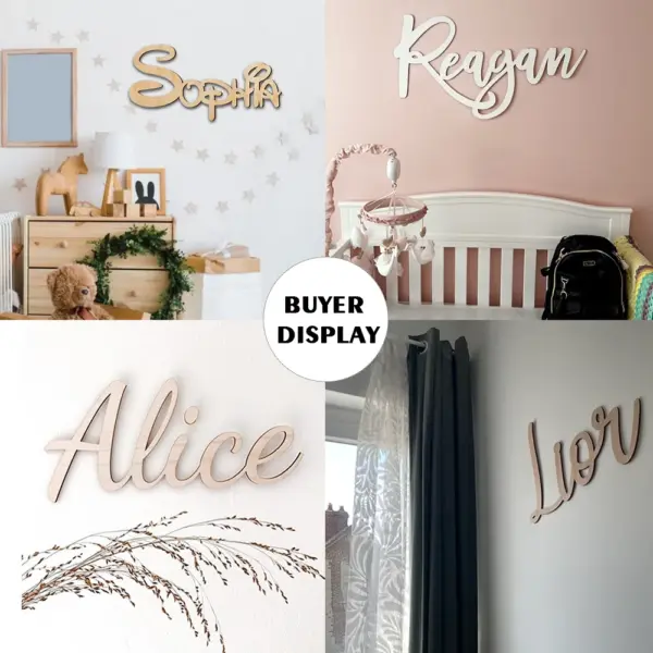 Personalized Wooden Name Sign – Custom First Name Wall Decor for Baby Nursery, Kids Room, or Playroom | Wooden Letters Name Plate for Wall - Image 2