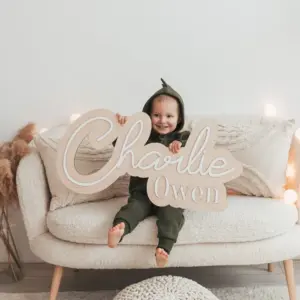 Personalized Wooden Name Sign – Custom Wedding Decor, Birthday Gift, Nursery Plaque, Baby Shower Name Tag or Table Place Card