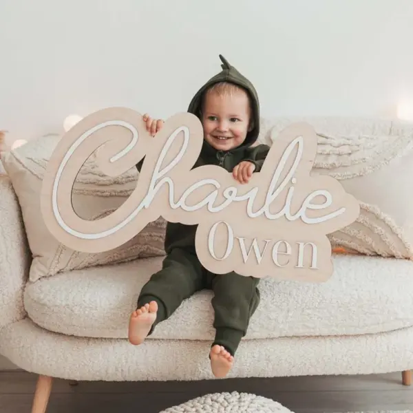 Personalized Wooden Name Sign – Custom Nursery Wall Decor for Kids Room, Baby Shower Gift, or Bedroom Name Plate | Cute Hanging Letters - Image 2