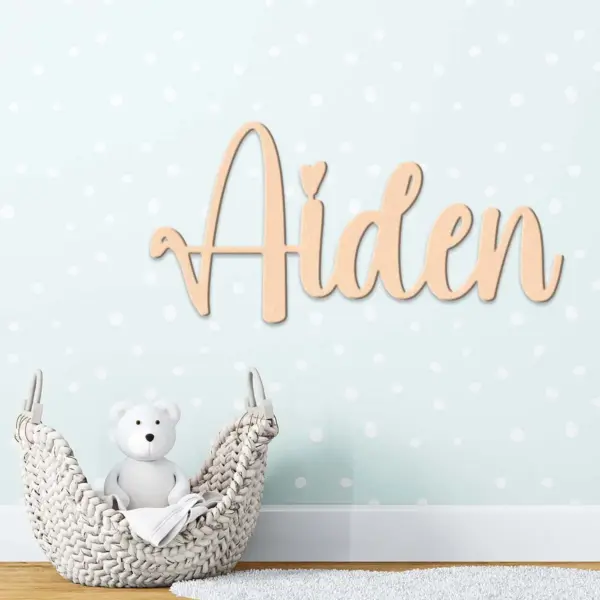 Personalized Unfinished Wooden Name Sign – 1pc Custom Wood Material for Painting, Glitter, and DIY Crafts